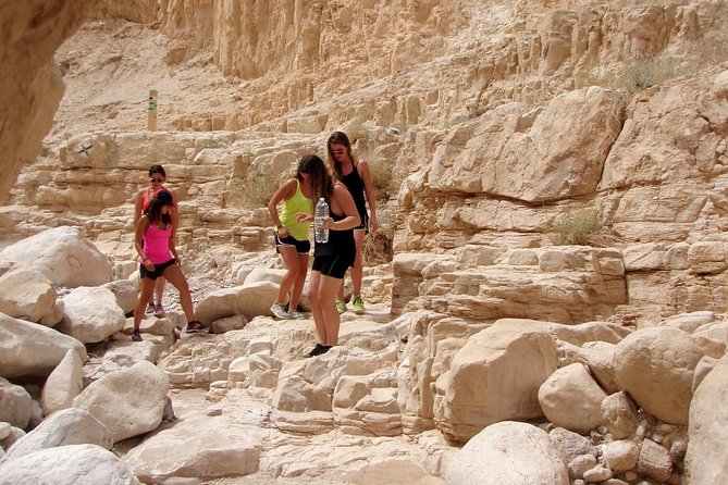 4WD St. George's Monastery Jordan Baptize Dead Sea adventure tour - Seeing St. George’s cliffs from the Benjamin Desert