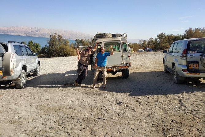 4WD St. George's Monastery Jordan Baptize Dead Sea adventure tour - A secluded Dead Sea beach with mud and springs